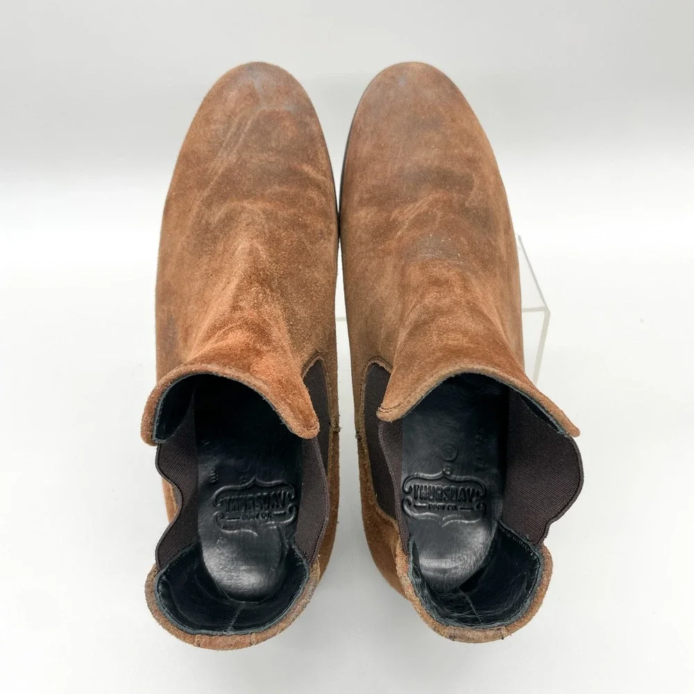 Thursday Boot Co Cavalier Chelsea Mens 7.5 Brown Suede Rugged Classic Work Shoes